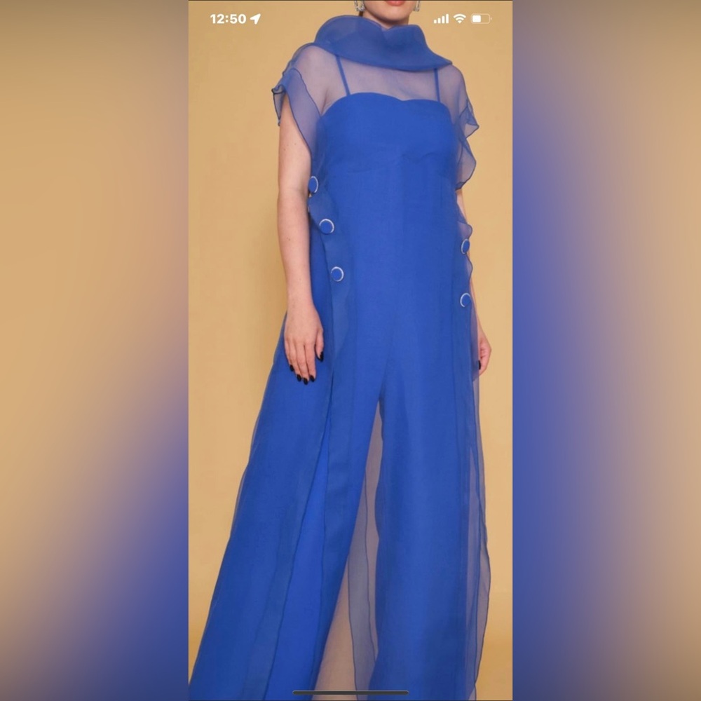 New 10-14 size luxury  Elegant Blue Jumpsuit